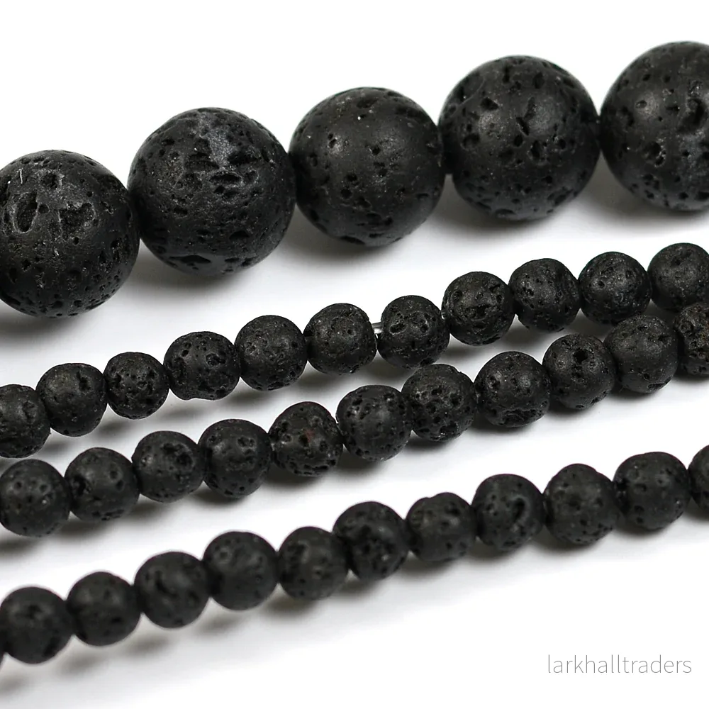 Lava pärlor, svart, 4mm - Bild 2