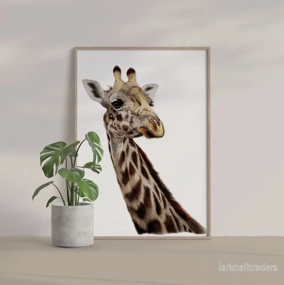 Giraffe – Original Färgpenna Konstverk - Bild 2