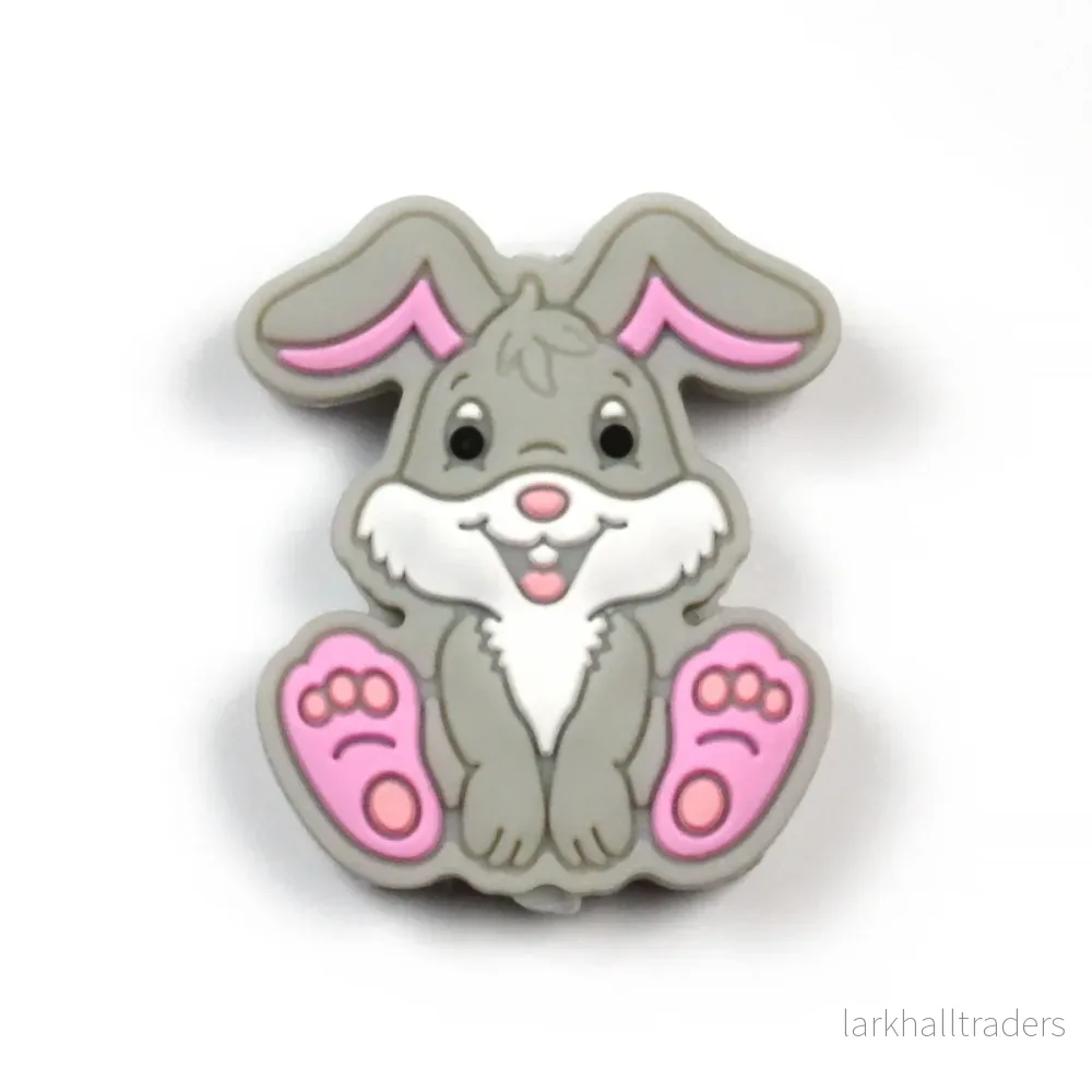 Motivpärla i silikon, happy bunny - Bild 2
