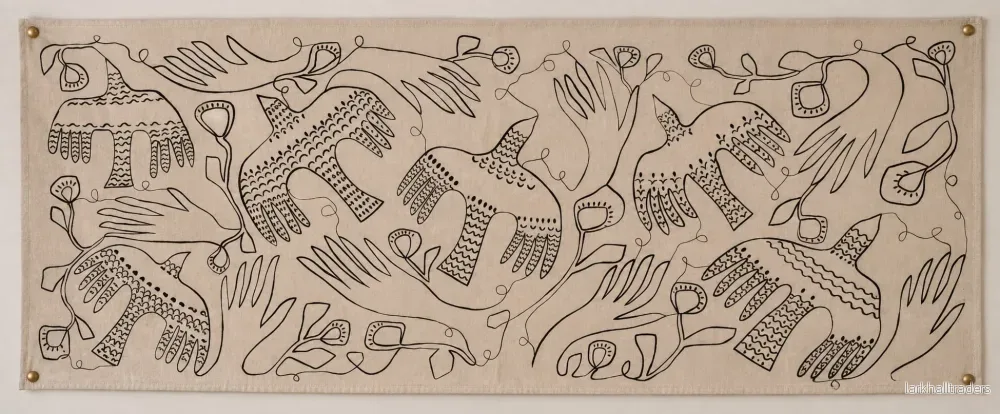 Carried Together – Original Handmålad Textilkonstverk, 55 × 136 cm - Bild 3