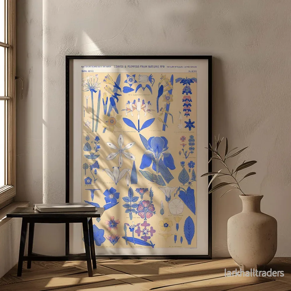 Uppsättning med blå blad Poster Uppsättning med blå blad Poster