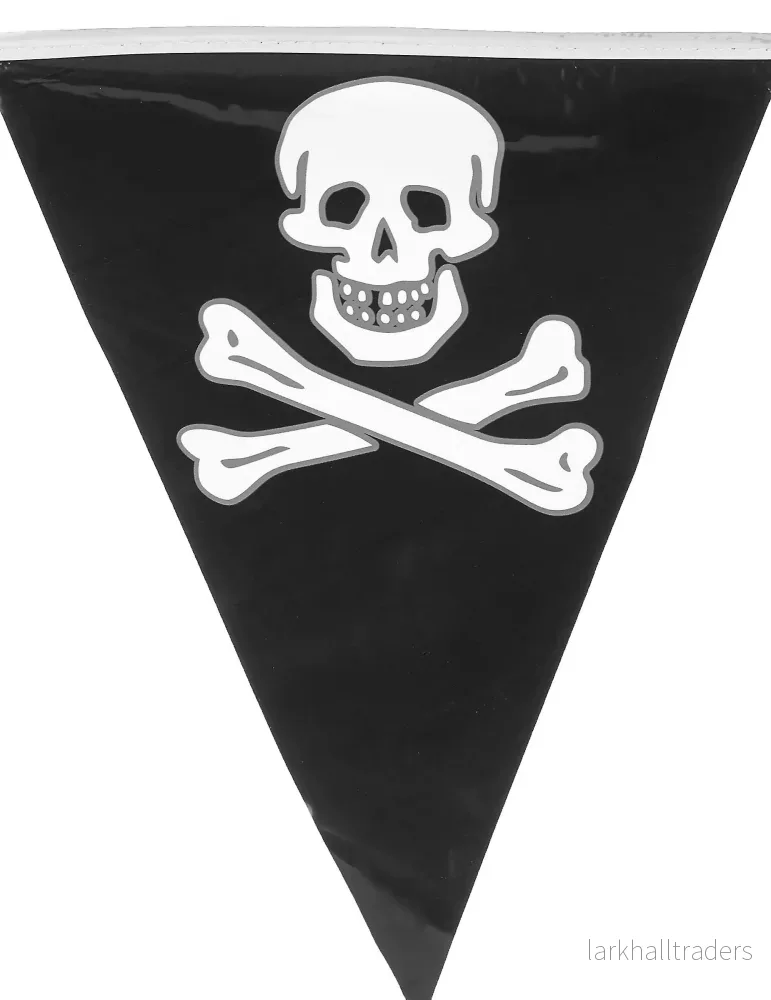 Flaggirlang, dödskalle pirat 30x20 cm 6 m - Bild 2