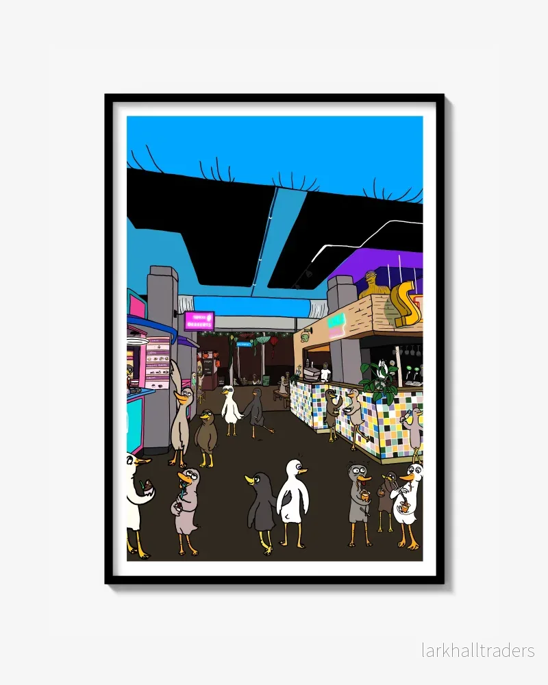 Oslo streetfood: ducks in a foodcourt – Poster Oslo streetfood: ducks in a foodcourt – Poster