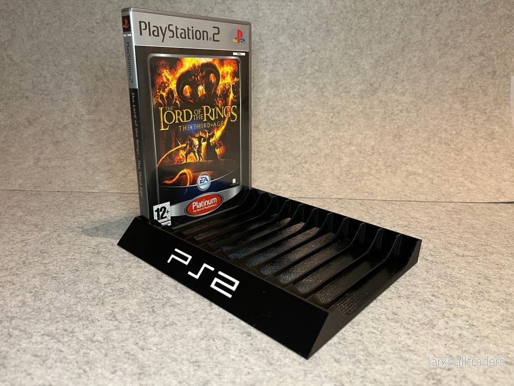 Spelställ för 12 PlayStation 2-spel med PS2-loggan Spelställ för 12 PlayStation 2-spel med PS2-loggan