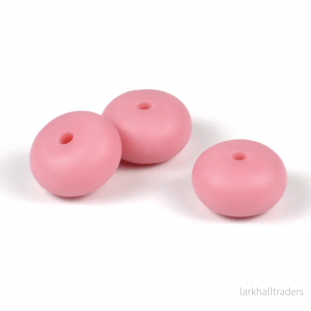 Abacus silikonpärlor, deep mauve, 3st