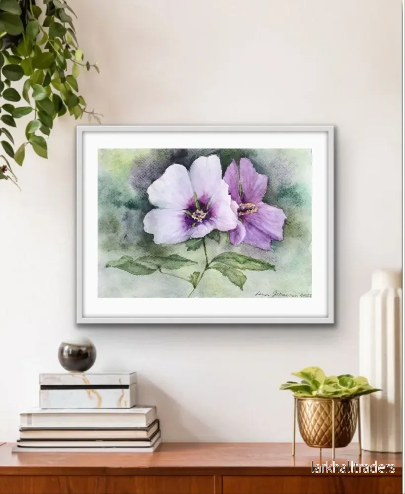 Original ny akvarell "Hibiscus "