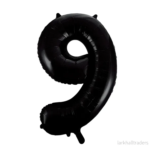 Folieballong, siffra 9 svart 86 cm Folieballong, siffra 9 svart 86 cm