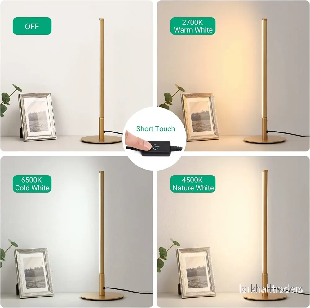 Auroro – Minimalistisk bordslampa i guld med dimbar LED och touchkontroll - Bild 3