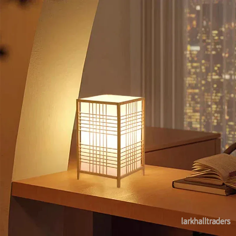 Zenro Bordslampa i Bambu & Trä – Japansk Design för Lugn Atmosfär - Bild 3