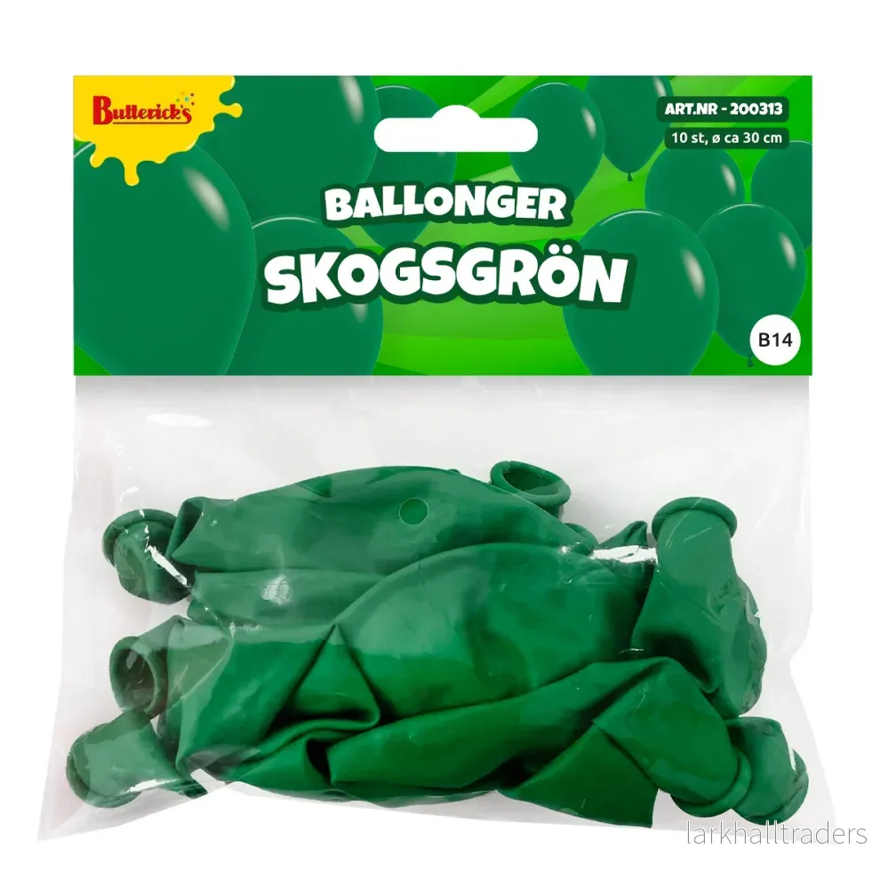 Ballonger, skogsgrön 30 cm 10 st - Bild 2