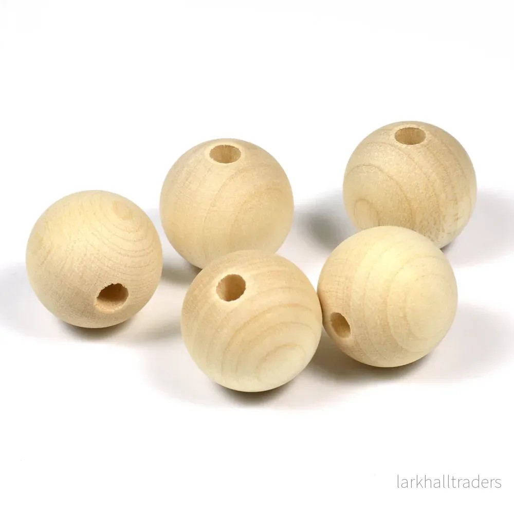 Träpärlor, 20mm, obehandlad, 10st Träpärlor, 20mm, obehandlad, 10st