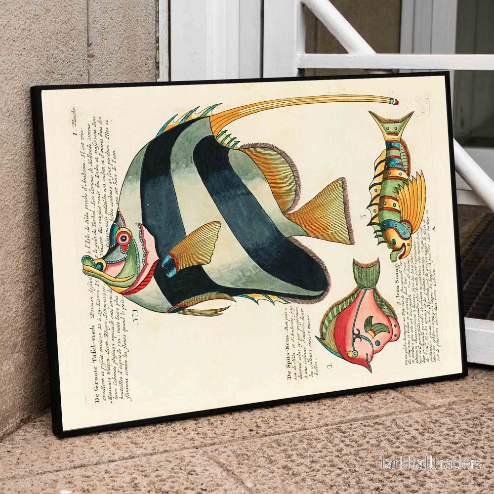 Färgstarka och surrealistiska fiskillustrationer Poster