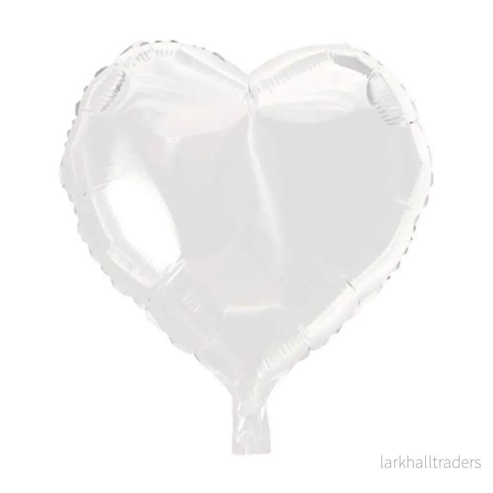 Folieballong, hjärta vit 45 cm Folieballong, hjärta vit 45 cm