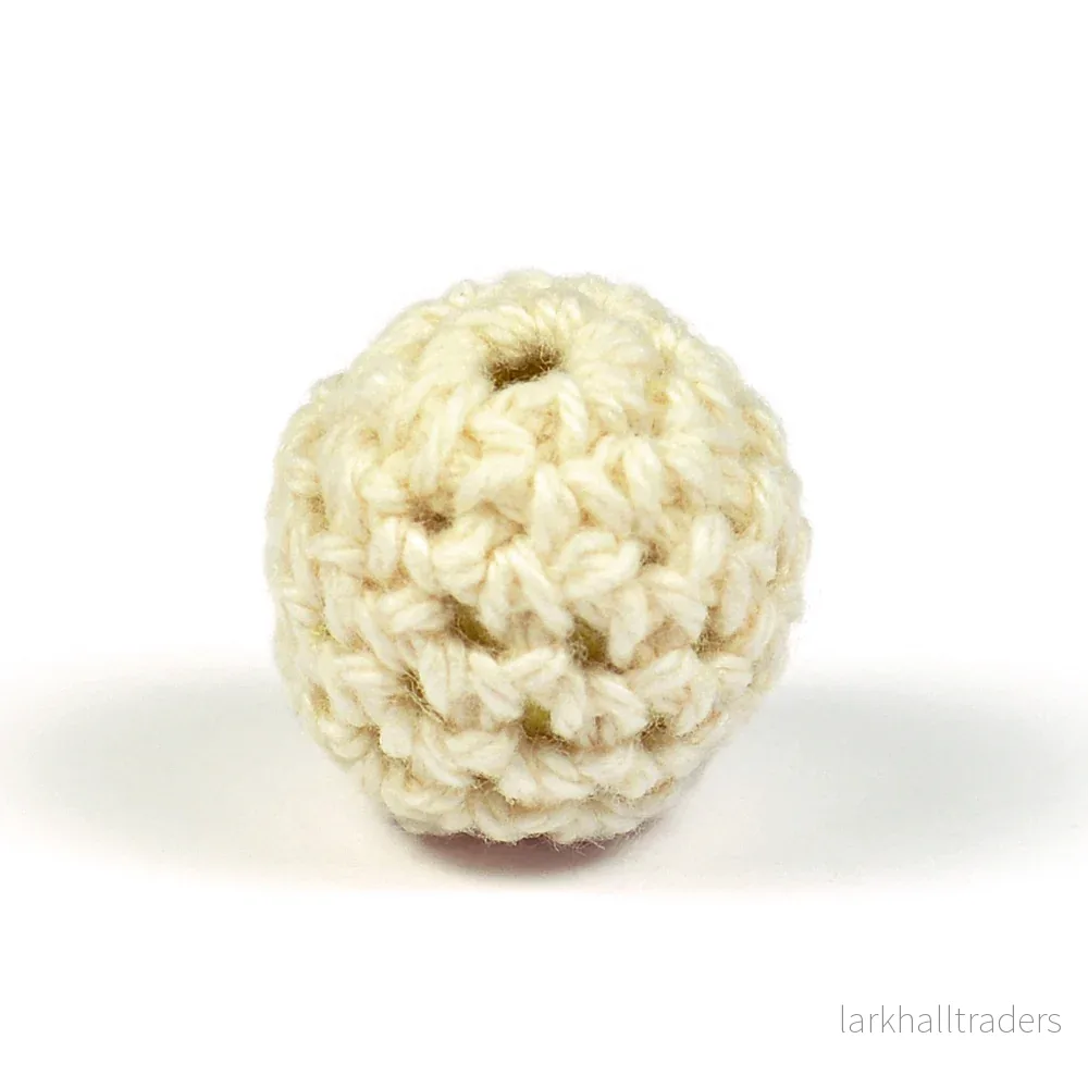 Virkad pärla, creme, 16mm