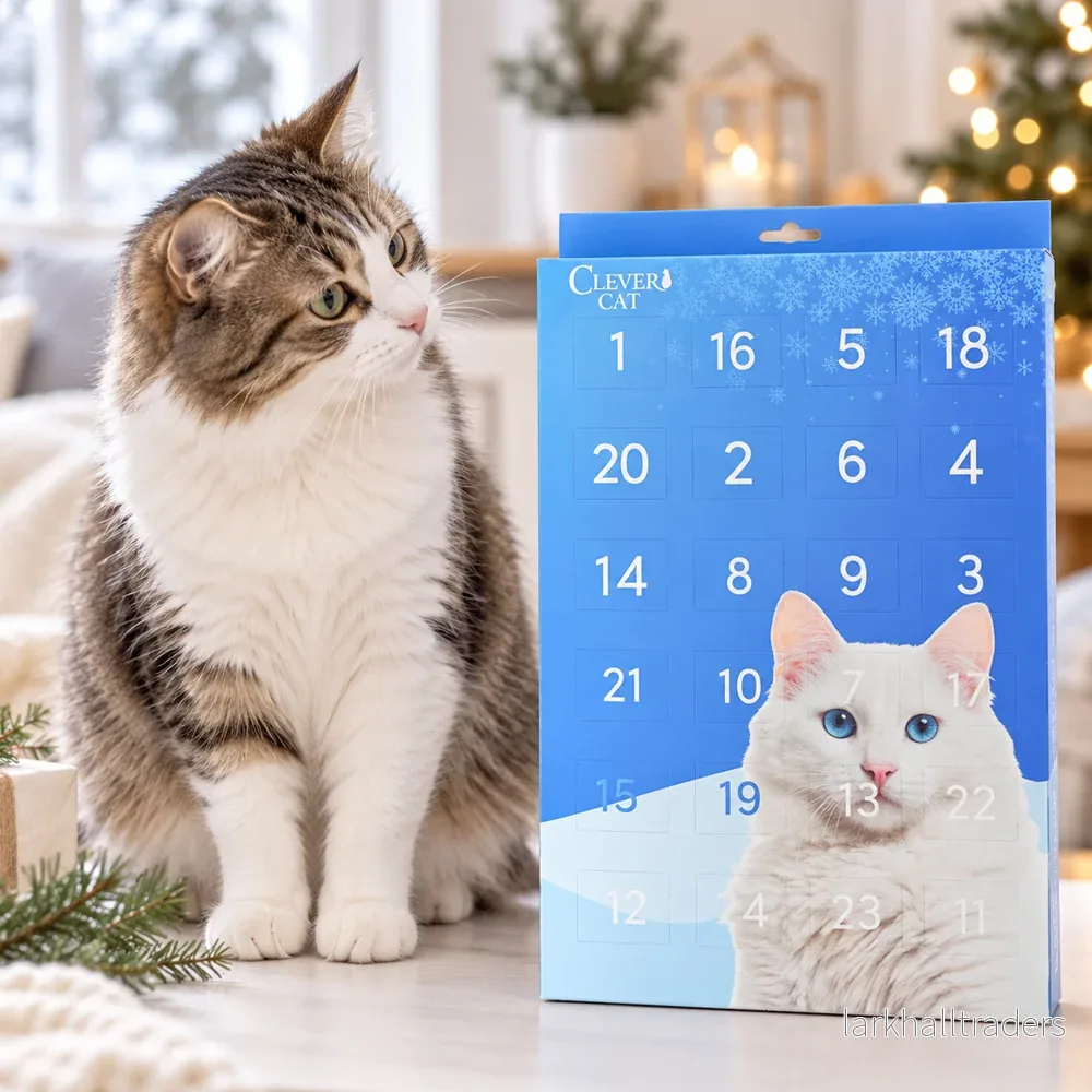 Julkalender med Godbitar för Katter – 24 Luckor med Små Överraskningar