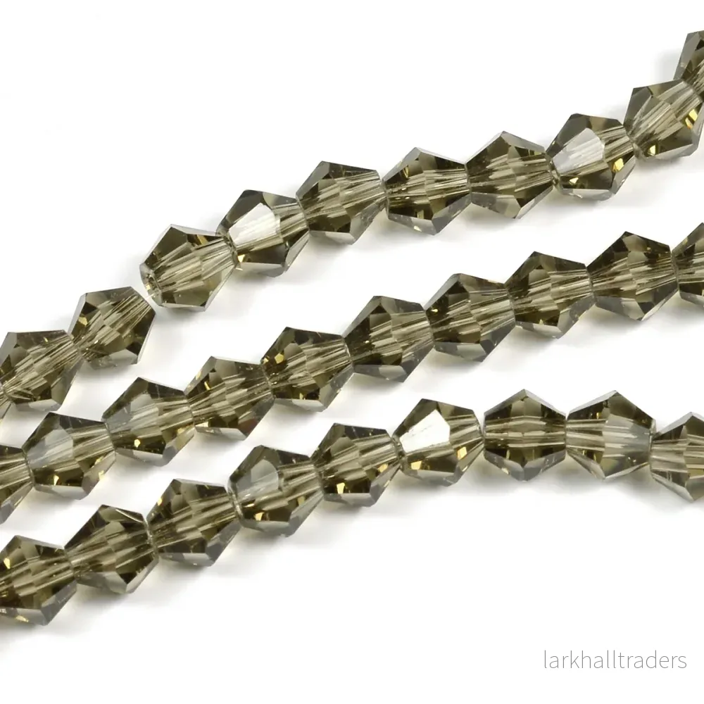 Bicone glaspärlor, taupe, 6mm Bicone glaspärlor, taupe, 6mm