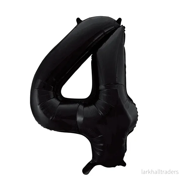 Folieballong, siffra 4 svart 86 cm Folieballong, siffra 4 svart 86 cm