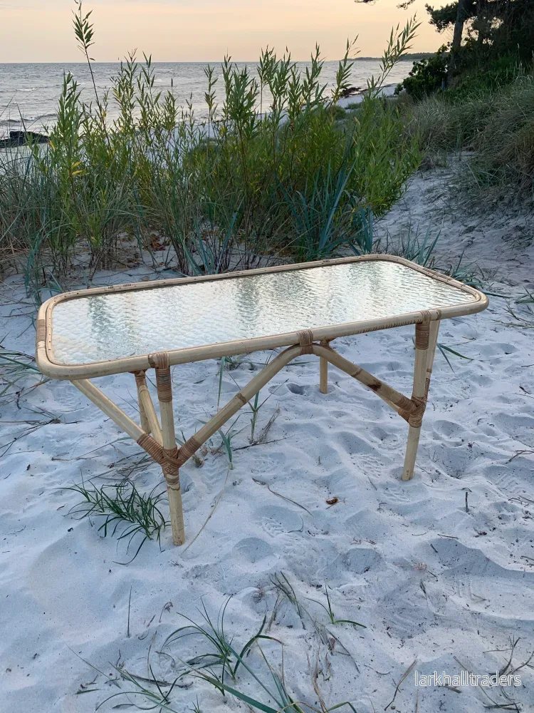 Bambusbord med glasplade - Bild 2