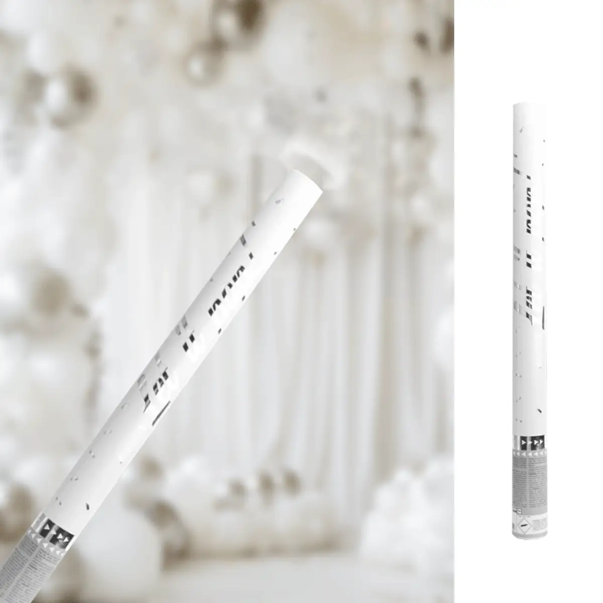 Konfettibomb, silver 60 cm (folie)