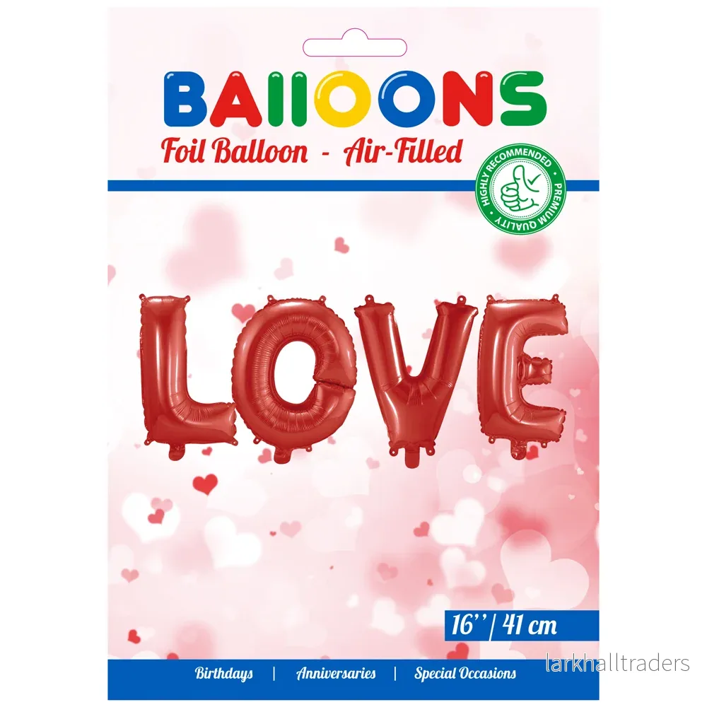 Folieballong, girlang LOVE röd - Bild 2