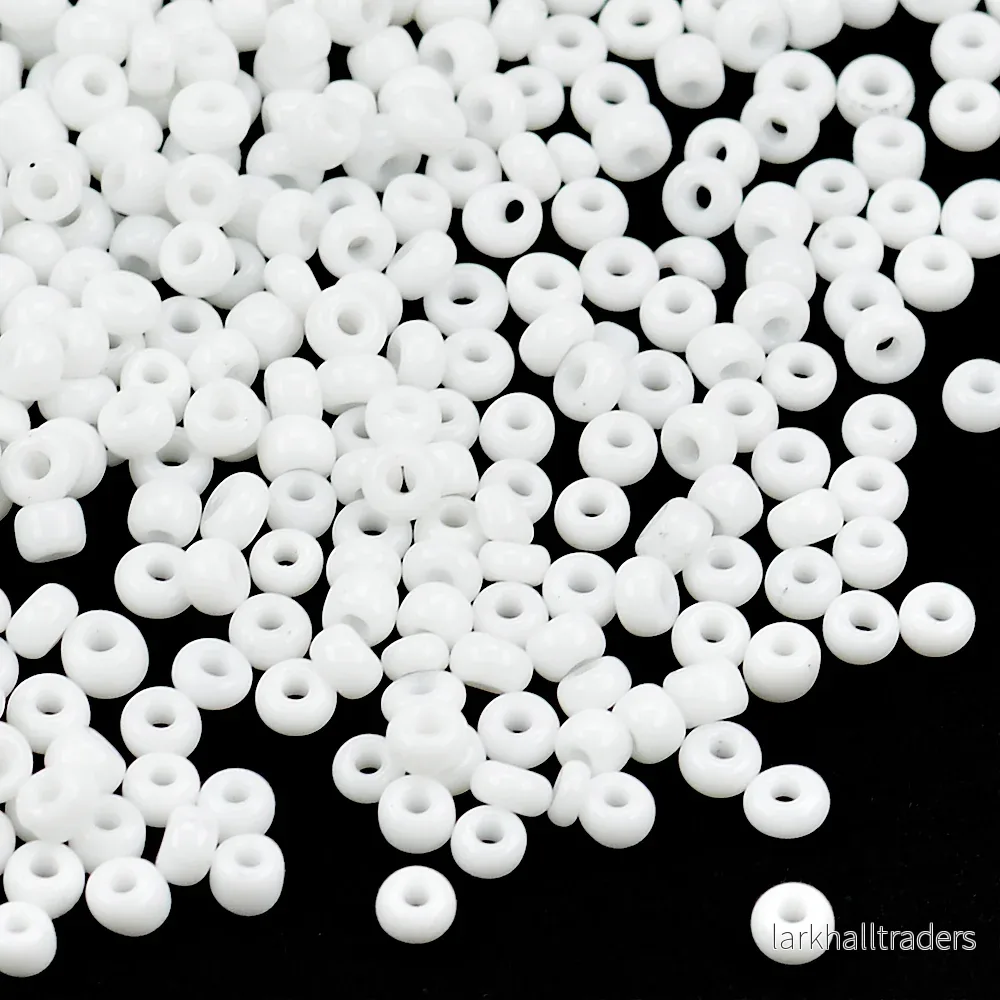 Seed Beads, 3mm, opak vit, 30g Seed Beads, 3mm, opak vit, 30g