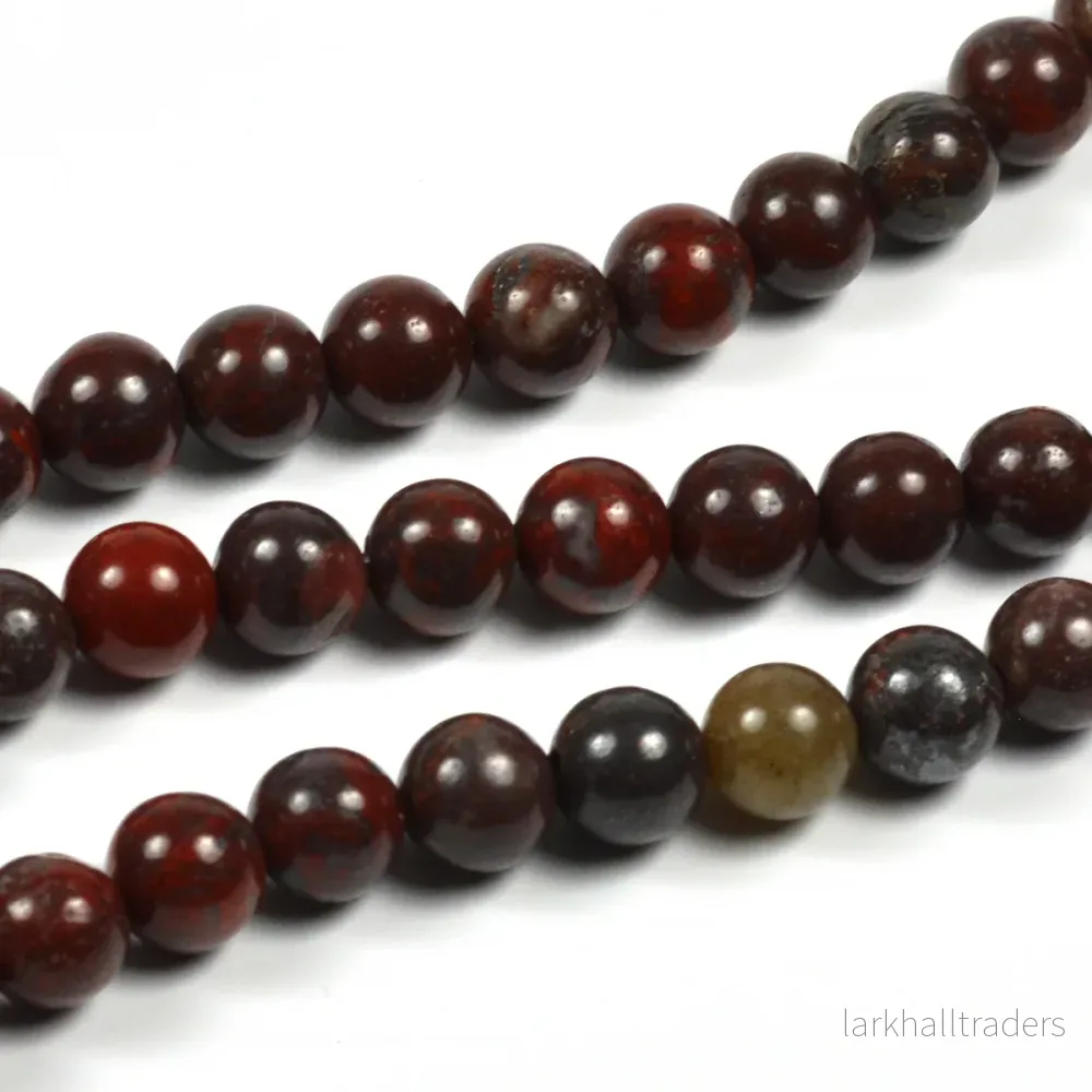 Blodsten pärlor, mörkröd, 6mm Blodsten pärlor, mörkröd, 6mm