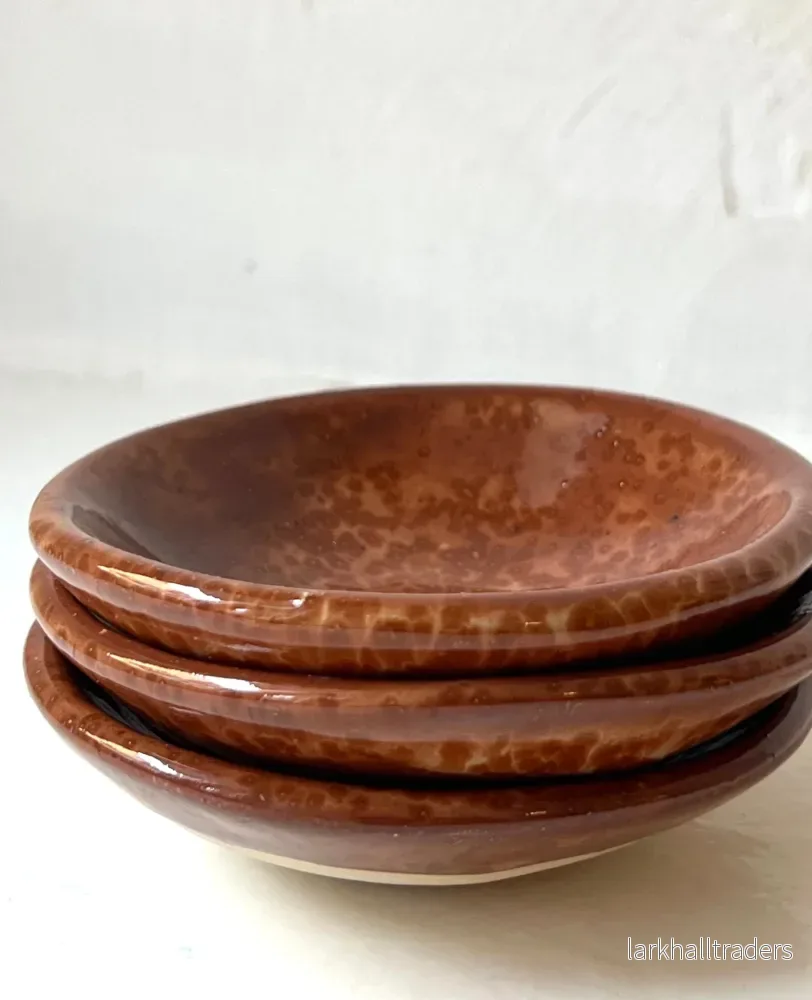 Kanelfläckigt Keramik Skålset – Set om 3