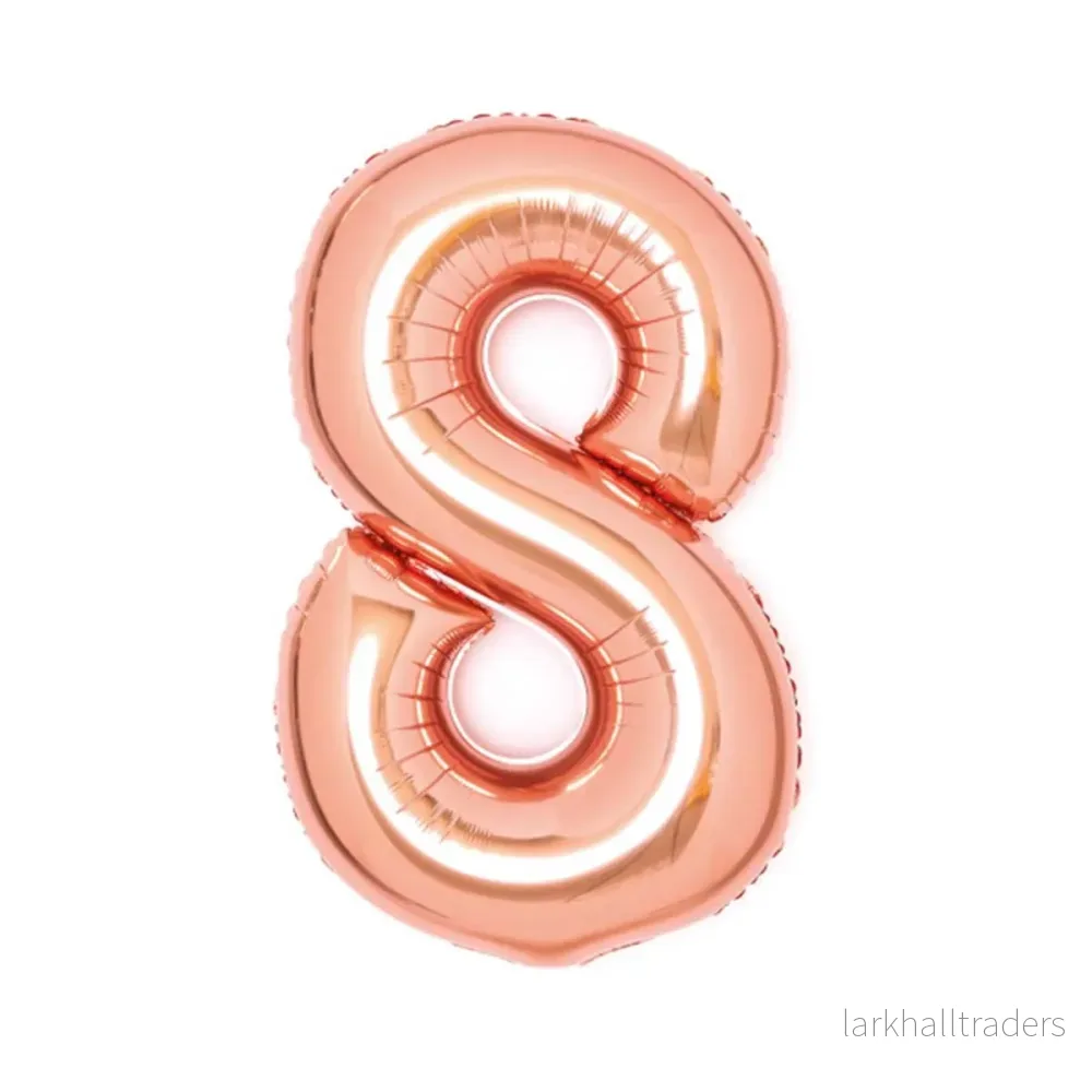Folieballong, siffra 8 roséguld 66 cm