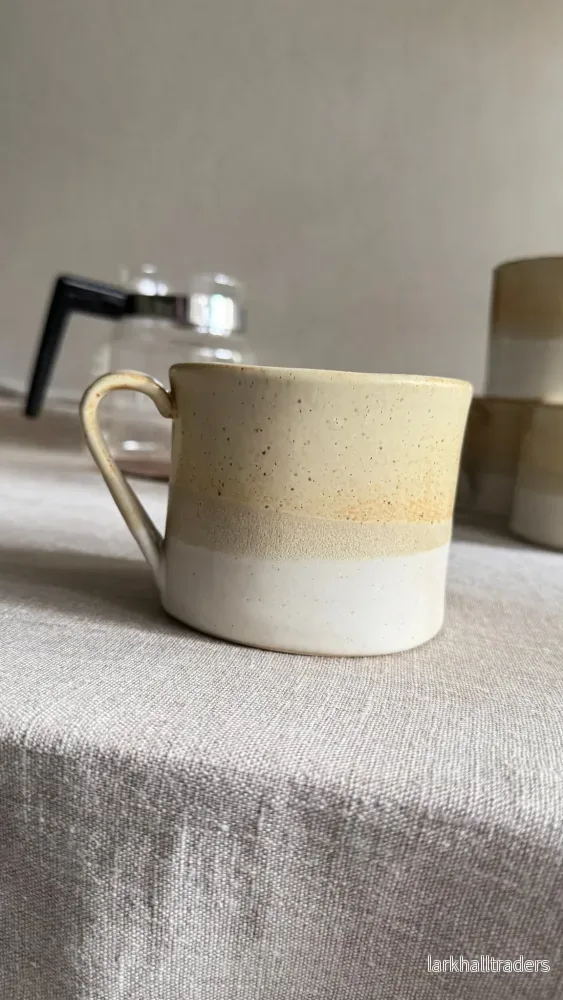 Keramikkopp - beige vit - Bild 2