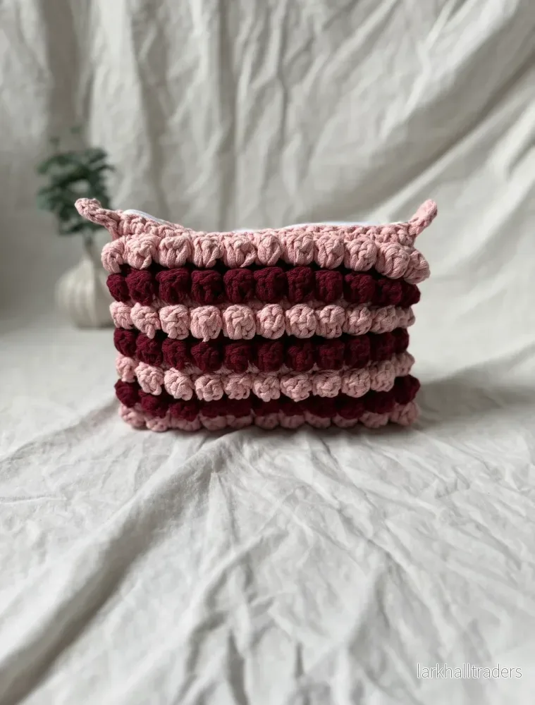 Virkad Bubbliga Necessär, röd/Rosa - platt Mellan storlek - Bild 3