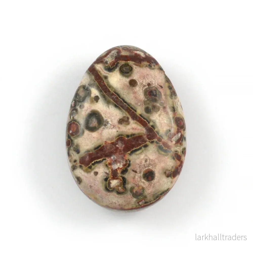 Hänge, droppe av röd leopard jaspis, 25mm, 1st