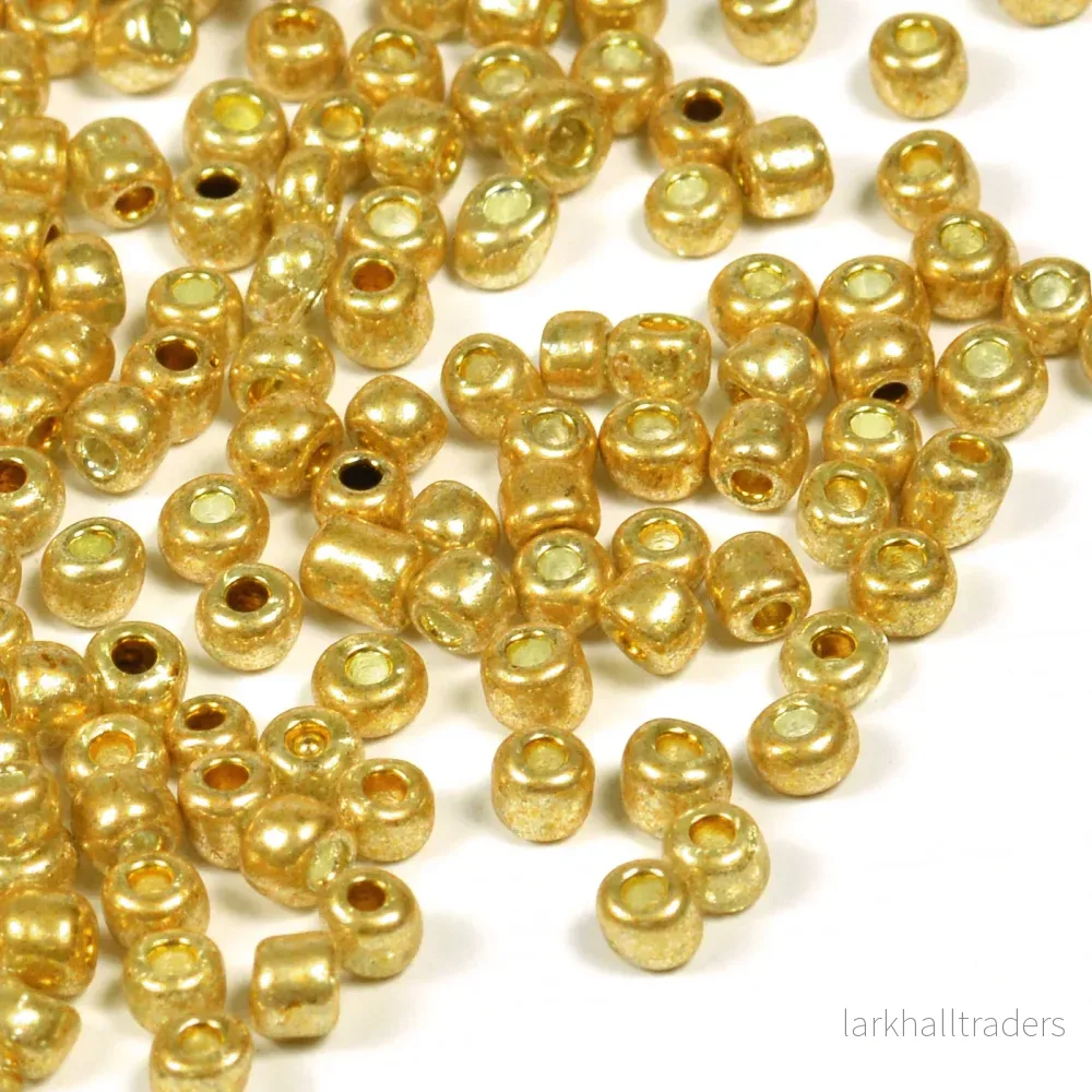 Seed Beads, 4mm, guld, 30g