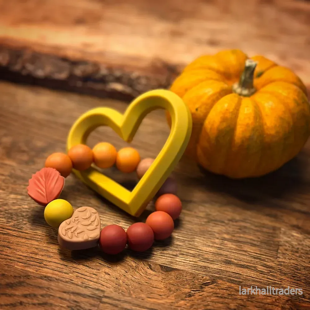 Motivpärla i silikon, löv - Bild 3