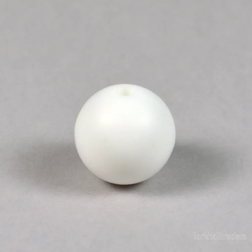 Silikonpärlor, vit, 12mm