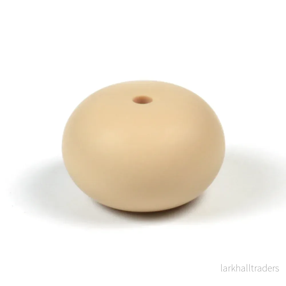 Stor abacus silikonpärla, sand Stor abacus silikonpärla, sand