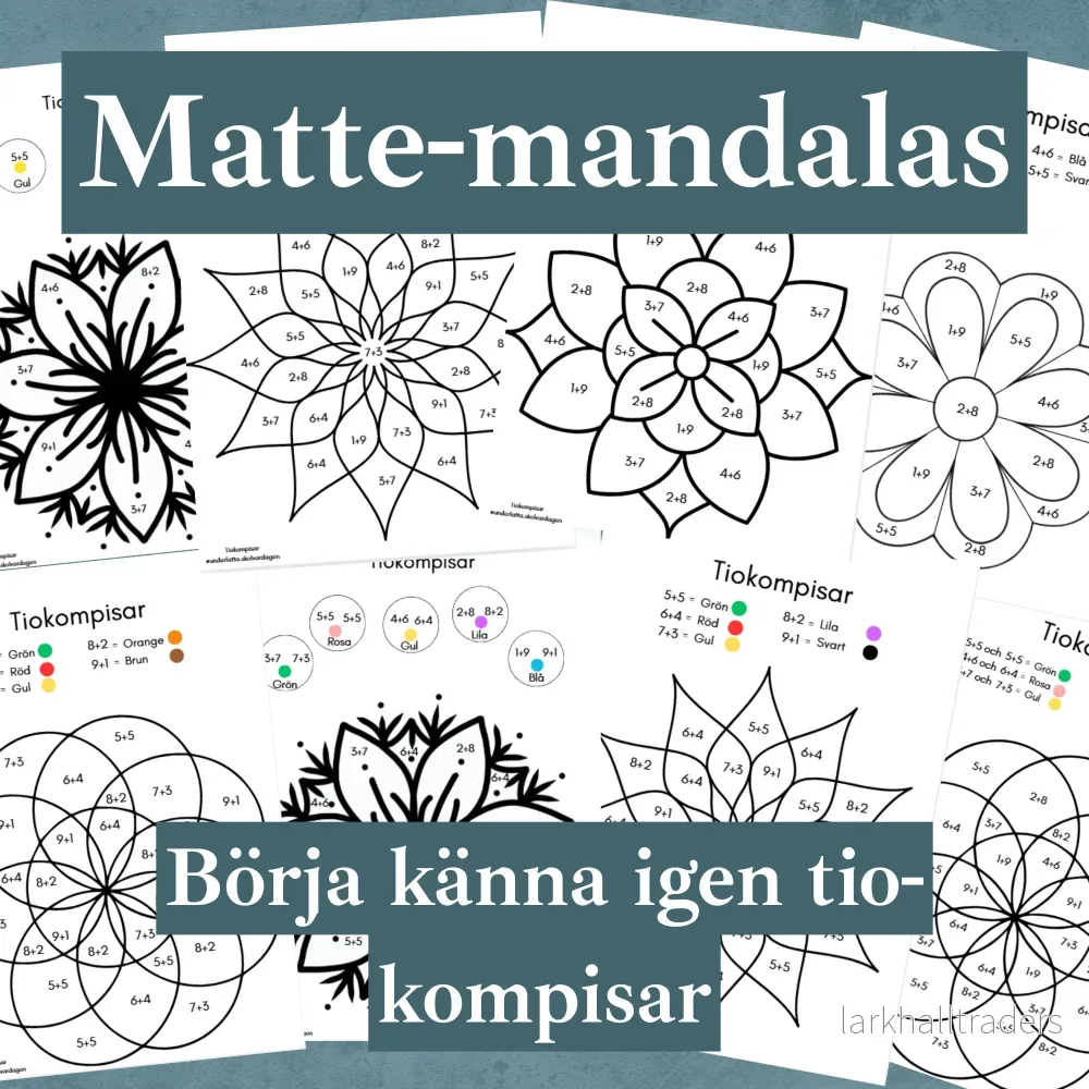 Matte-mandalas börja känna igen tiokompisarna Matte-mandalas börja känna igen tiokompisarna