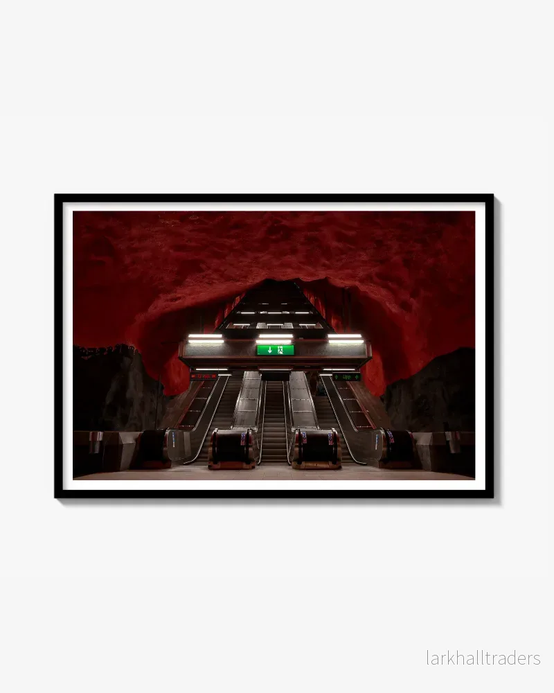 SOLNA CENTRUM - Original Fotografi, Handmålad Ram (100 × 150 cm)