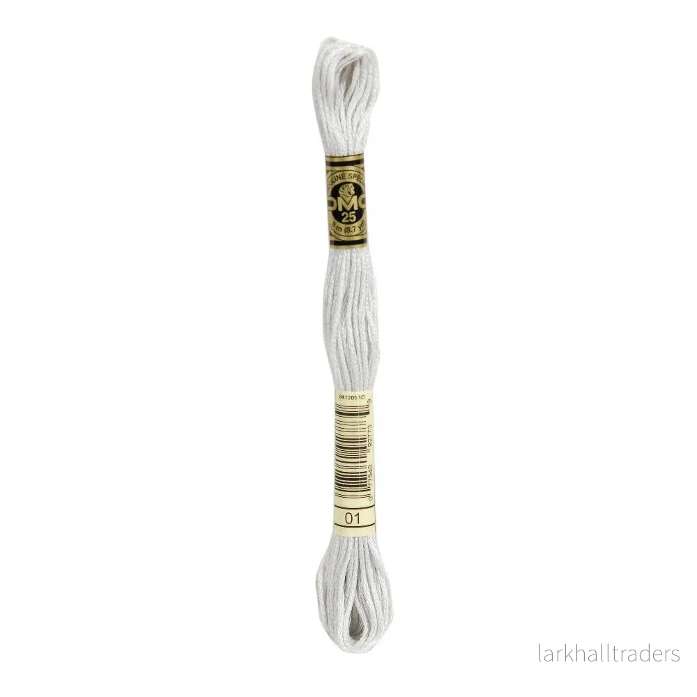 Broderigarn DMC Mouliné – 0001 Ljusgrå