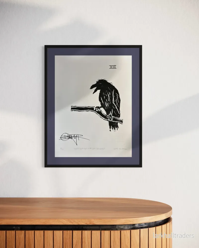 BLACK RAVEN Linoleum Print