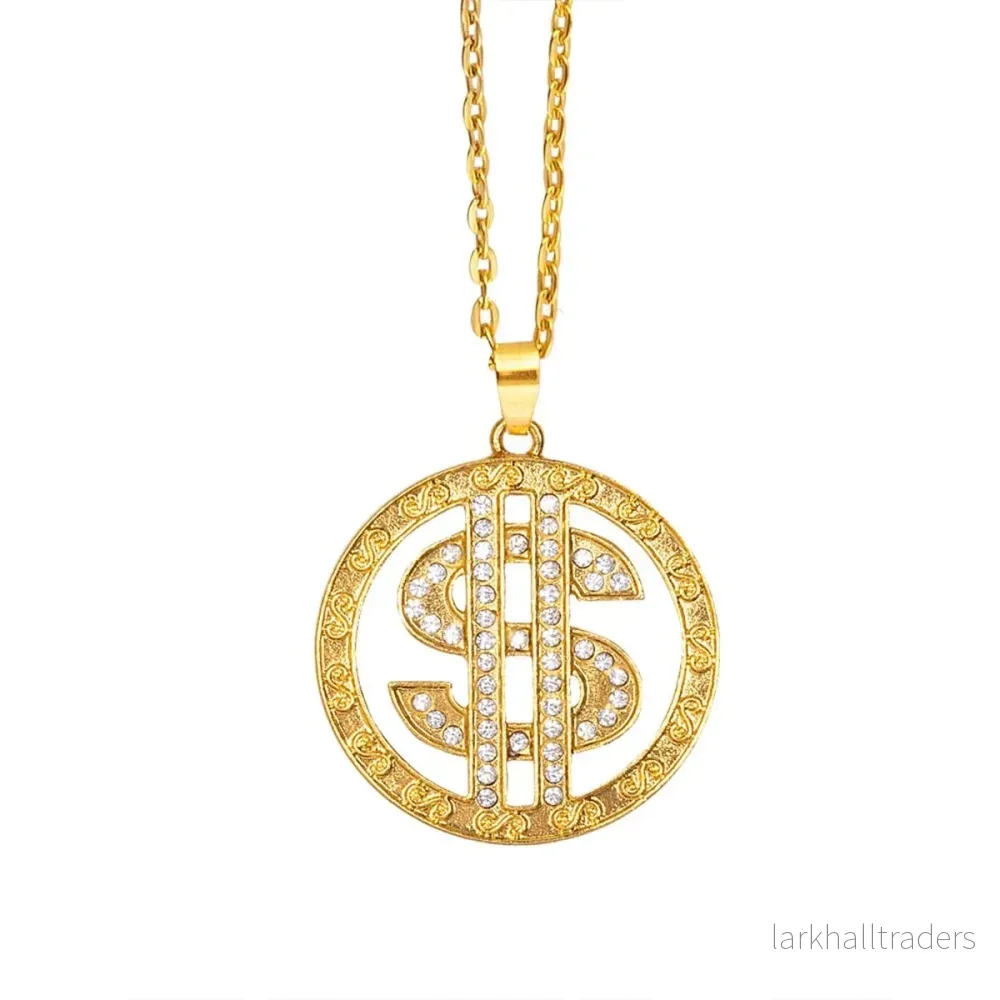 Halsband, dollartecken med strass Halsband, dollartecken med strass