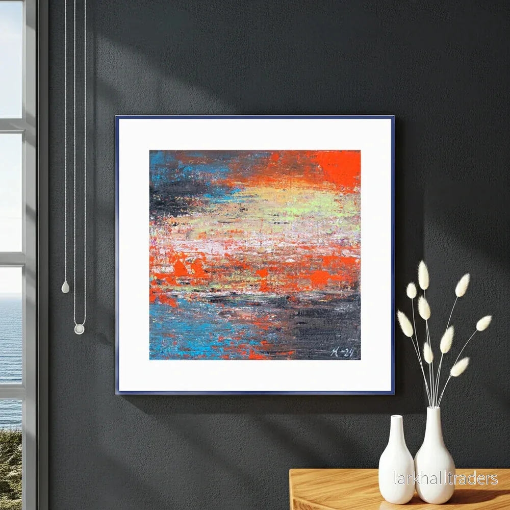 Fine Art Print Abstrakt Landskap Blå Röd - Autumn is Here | Museumskvalitet - Bild 2