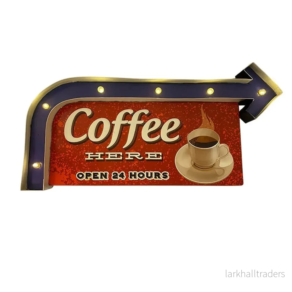 Retroskylt COFEE med ljus Retroskylt COFEE med ljus