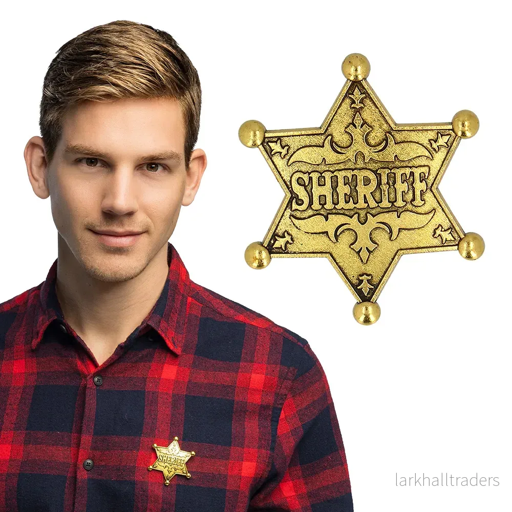 Sheriffstjärna, metall guld - Bild 2