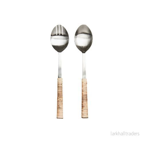 Odin Salladsbestick Silverfärgad/Natur