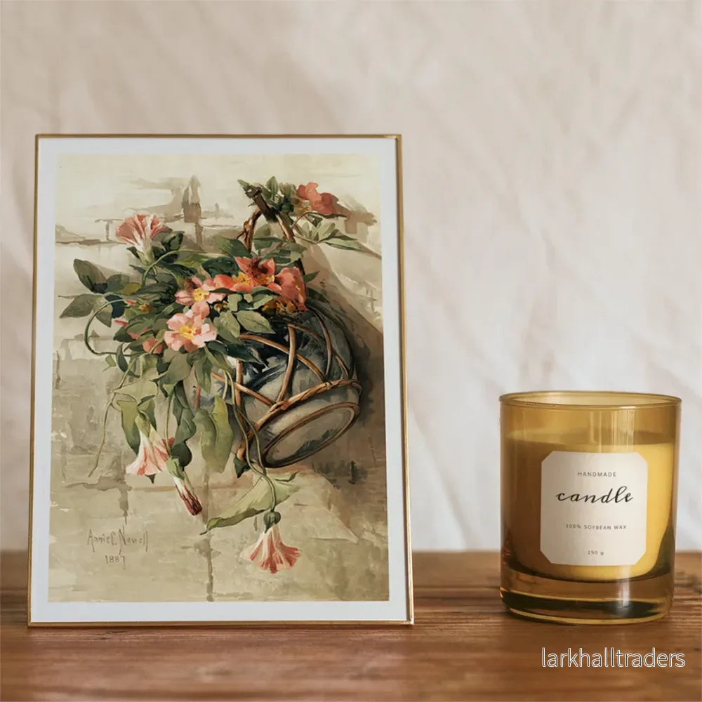Rosa blommor i hängande vas Poster Rosa blommor i hängande vas Poster