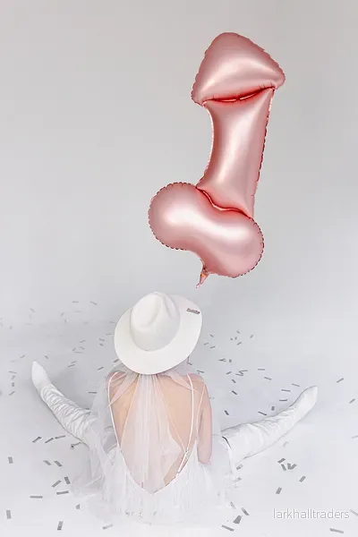 Folieballong, penis roséguld 55x112 cm - Bild 3