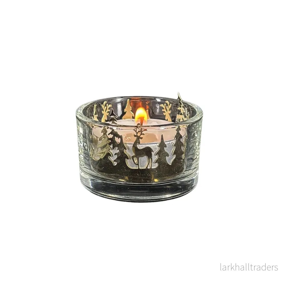 Teljus dekoration med glas forrest gold Teljus dekoration med glas forrest gold