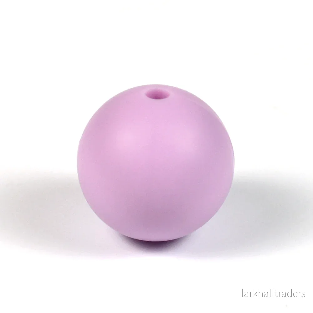 Silikonpärlor, lavendel, 19mm