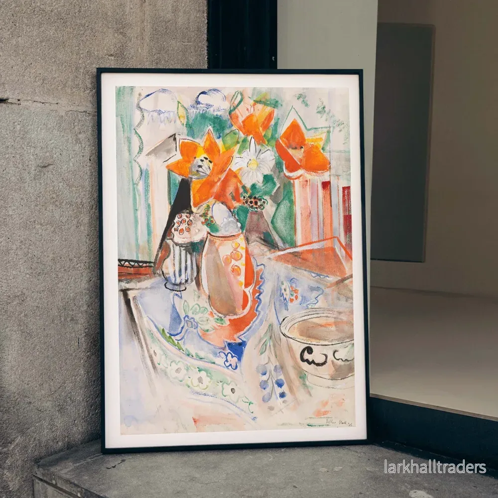 Blomsterstilleben med skål Poster Blomsterstilleben med skål Poster