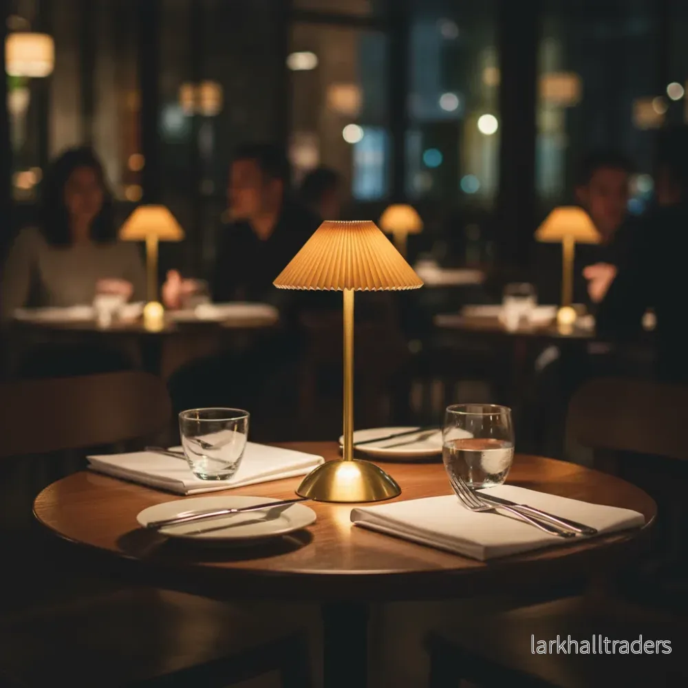 NordLuna – Skandinavisk trådlös bordslampa med LED och tygskärm - Bild 2